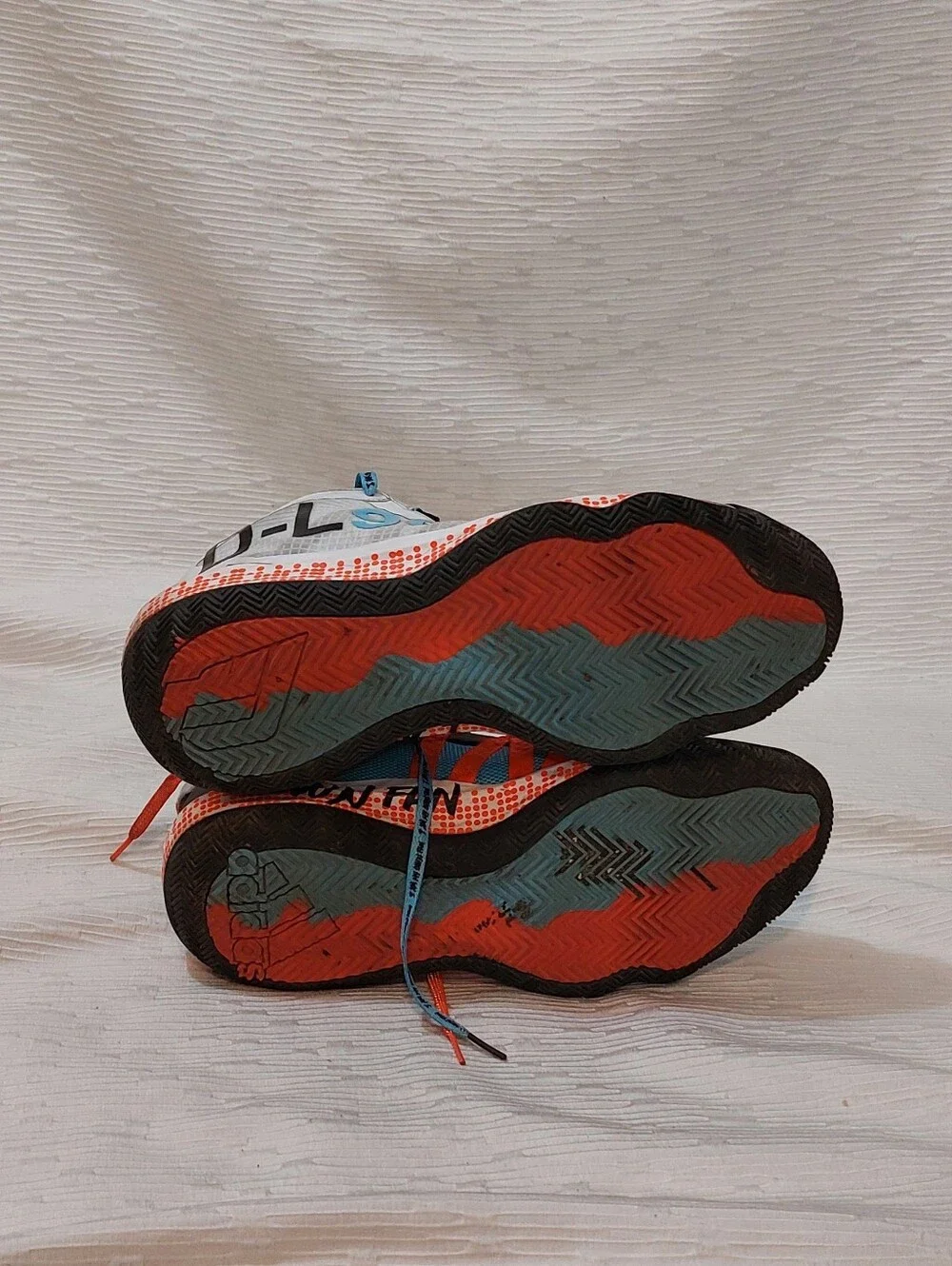 adidas Pusha T × Dame DL90 White Blue Orange Athletic Shoes Size 13